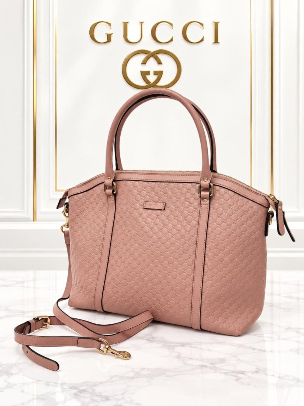 Authentic Gucci Microguccissima Leather Dome Tote Bag Crossbody Satchel
